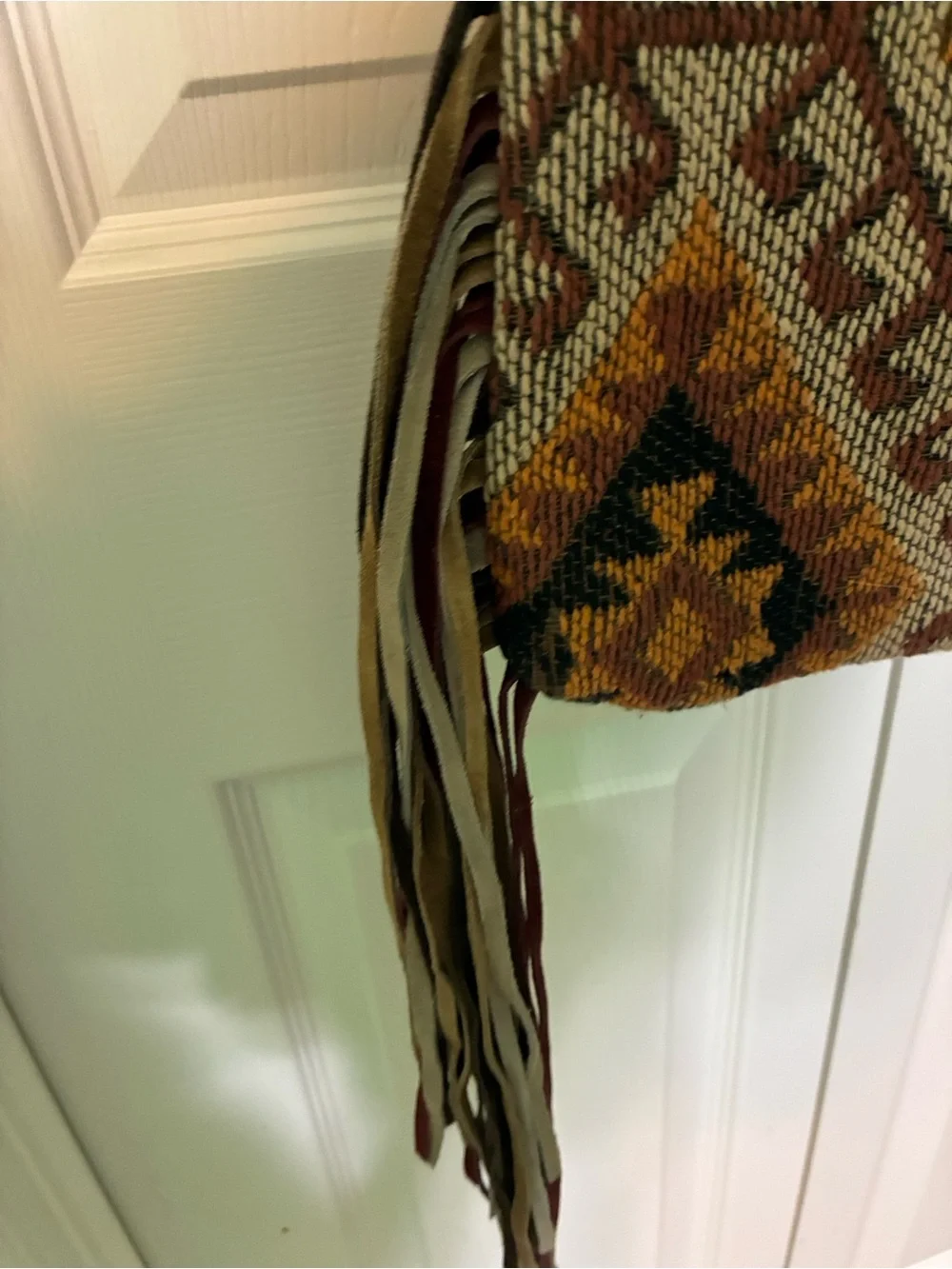 🌟Myra Bag Brown and Tan Southwestern Tapestry Crossbody with Fringe